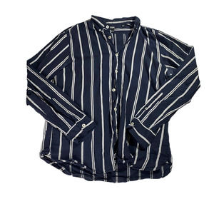 Todd Snyder Navy Striped Button Up Shirt Men's Medium